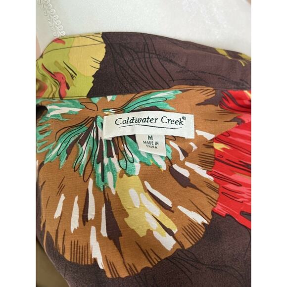 Coldwater Creek Women silk Floral Print Artsy Jacket Blazer Coat Sz M - Picture 7 of 13